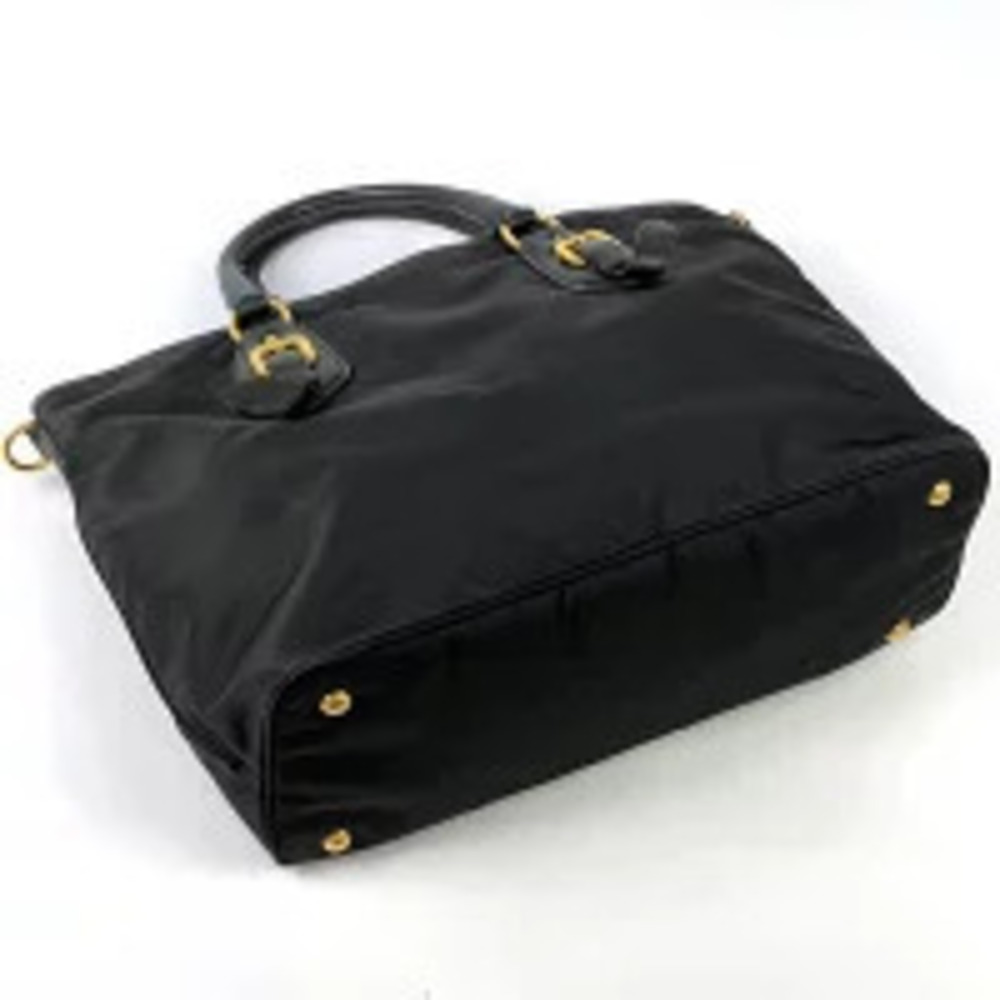 Prada Shoulder Bag Nero Tessuto Tote Black Crossbody Plate